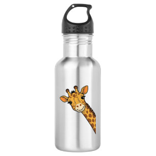 Vintage Engraving Peeking Giraffe Shirt Design_1 Stainless Steel Water Bottle