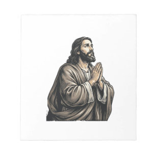 Vintage Engraving Praying Man Religious Shirt Desi Notepad