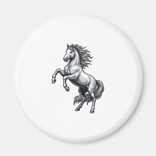 Vintage Engraving Rearing Horse Vector Design_1 Magnet
