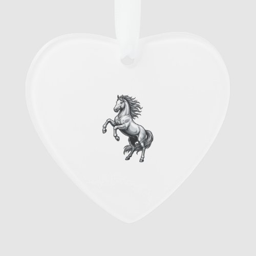 Vintage Engraving Rearing Horse Vector Design_1 Ornament