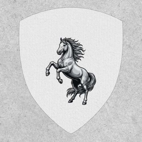 Vintage Engraving Rearing Horse Vector Design_1 Patch