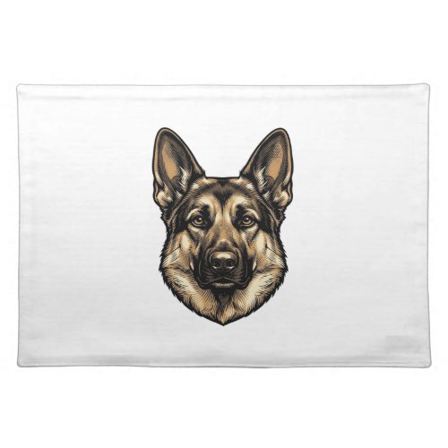 Vintage Engraving Shepherd Dog Vector Design_1 Cloth Placemat