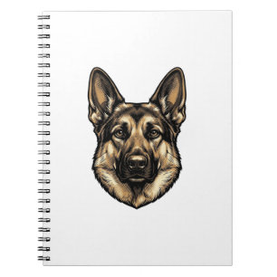 Vintage Engraving Shepherd Dog Vector Design_1 Notebook