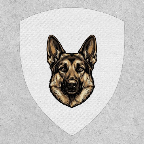 Vintage Engraving Shepherd Dog Vector Design_1 Patch