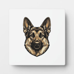 Vintage Engraving Shepherd Dog Vector Design_1 Plaque