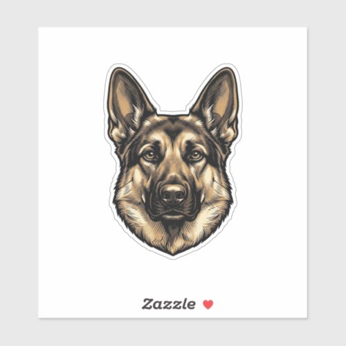 Vintage Engraving Shepherd Dog Vector Design_1 Sticker
