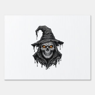 Vintage Engraving Skull Witch Hat Halloween Shirt_ Sign