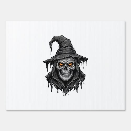 Vintage Engraving Skull Witch Hat Halloween Shirt_ Sign
