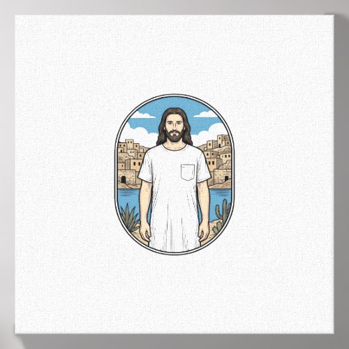 Vintage Engraving Spiritual Figure Scenic T-Shirt Canvas Photo Tile