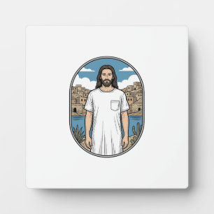 Vintage Engraving Spiritual Figure Scenic T-Shirt Plaque