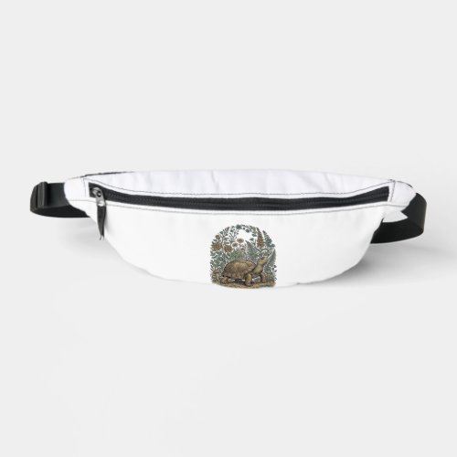 Vintage Engraving Turtle Botanical Garden Fanny Pack