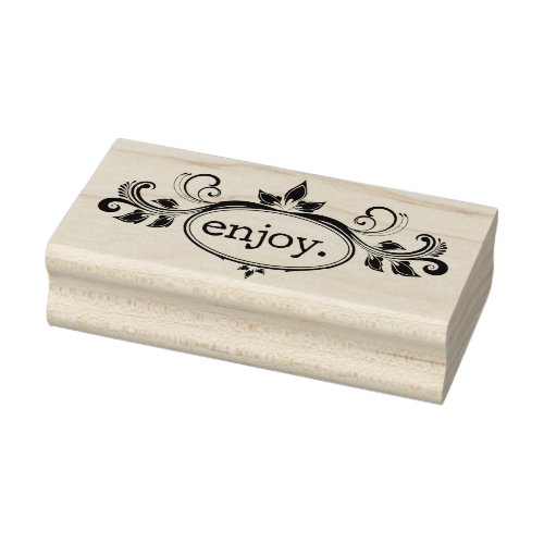 Vintage Enjoy Flourish Rubber Art Stamp