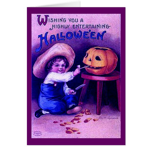 Vintage Entertaining Halloween Cards (Front)