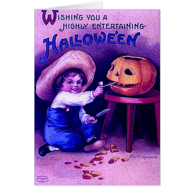 Vintage Entertaining Halloween Cards (Front)