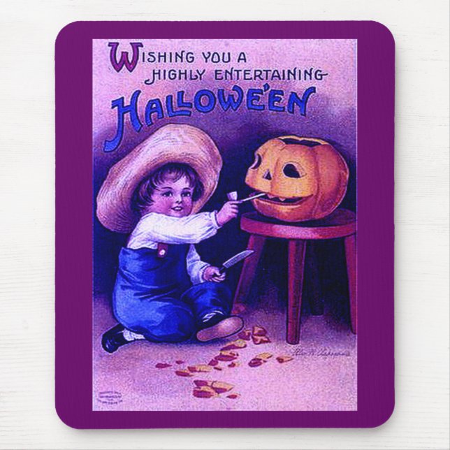 Vintage Entertaining Halloween Mouse Pad (Front)