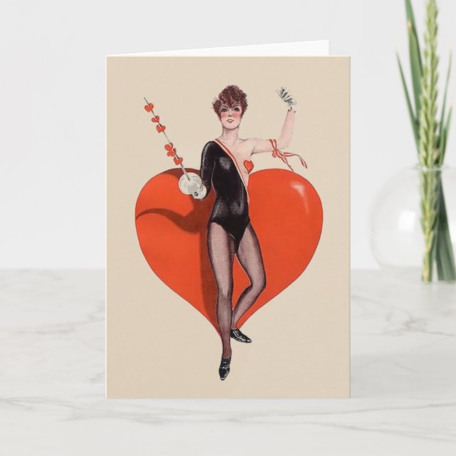 Vintage Epee Fencer Greeting Card (Front)