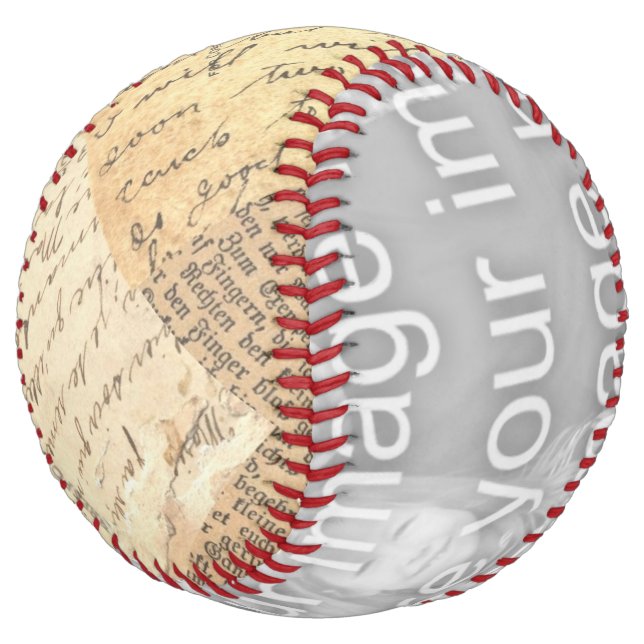 Vintage Ephemera Add Your Own Photo Softball (Angled)