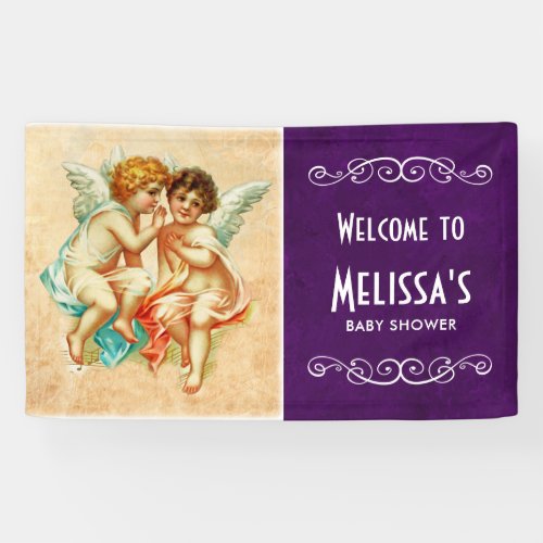 Vintage Ephemera Angel Cherubs Baby Shower Banner