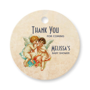 Vintage Ephemera Angel Cherubs Baby Shower Favor Tags