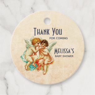 Vintage Ephemera Angel Cherubs Baby Shower Favor Tags