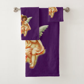 Vintage Ephemera Angel Cherubs Illustration Bath Towel Set