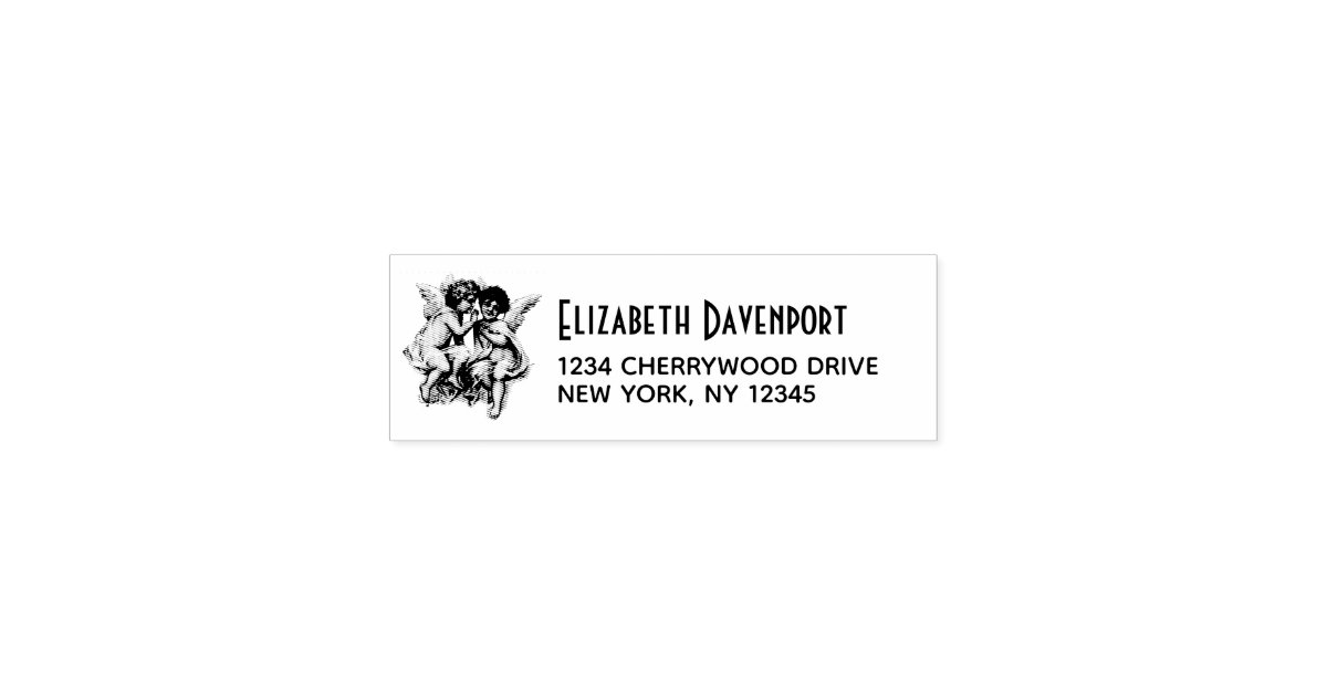 Vintage Ephemera Angel Cherubs Illustration Self Inking Stamp