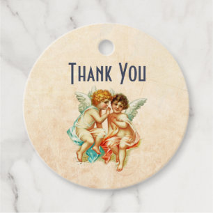 Vintage Ephemera Angel Cherubs Thank You Favor Tags