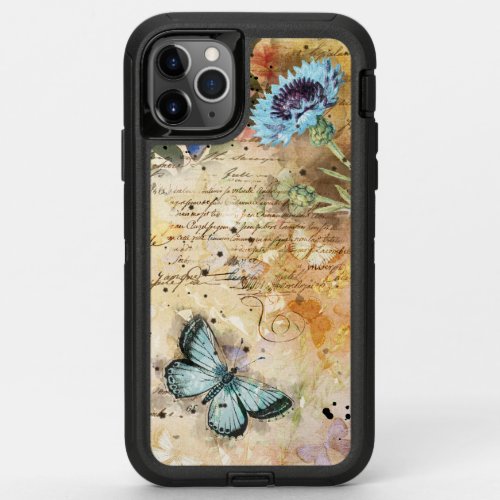 Vintage Ephemera Butterfly Art OtterBox Defender iPhone 11 Pro Max Case