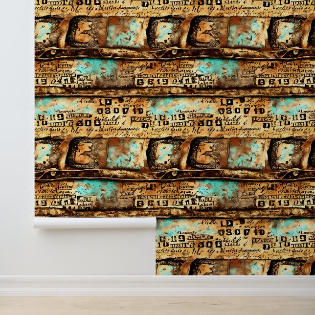 Vintage Ephemera Collage of Old Banknotes Wallpaper (Application)