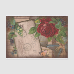 Vintage Ephemera Collage Shabby Chic Decoupage Tis Tissue Paper