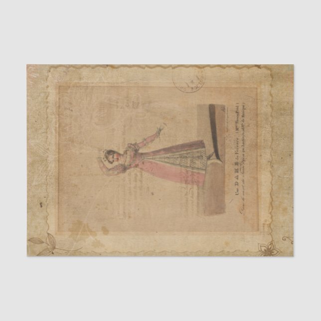 Vintage Ephemera Dancer Tissue Paper (Front)