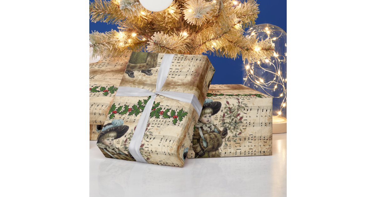 Christmas Carol Wrapping Paper 