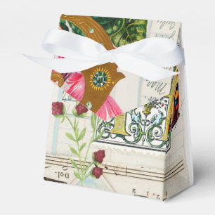 Vintage Ephemera design with Flowers and Butterfly Favor Boxes