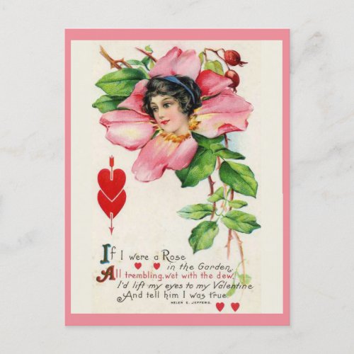 Vintage Ephemera Valentines Day Victorian  Holiday Postcard