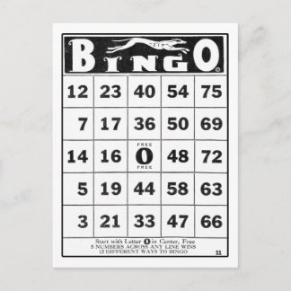 Vintage Ephemera | Vintage Bingo Card