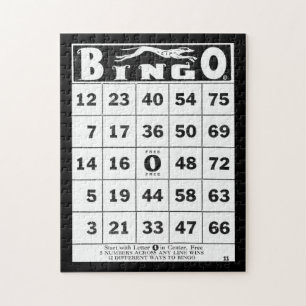 Vintage Ephemera Vintage Bingo Card Jigsaw Puzzle