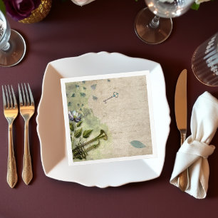 Vintage Ephemeral Floral Trumpet Horn Decoupage Napkins