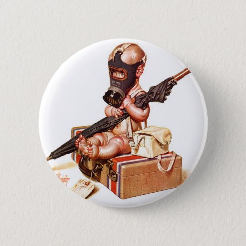 Vintage Epidemiologist Covid Mask Traveling Baby Pinback Button