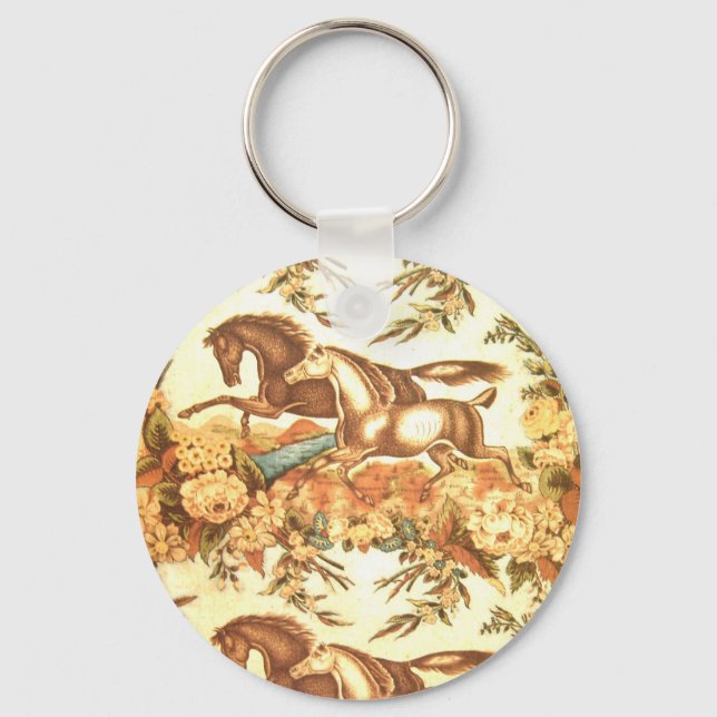 Vintage Equestrian English Horse  Keychain (Front)