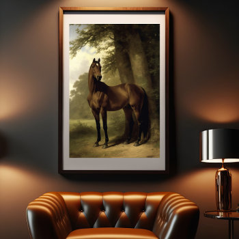Vintage Equestrian Horse Landscape Digital Art Poster by the_mad_mare at Zazzle