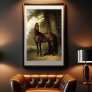 Vintage Equestrian Horse Landscape Digital Art Poster