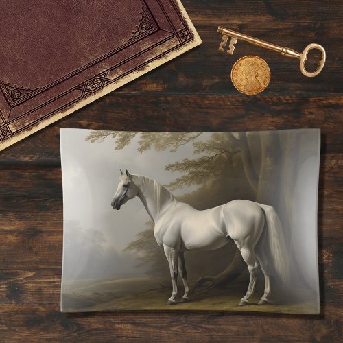 Vintage Equestrian Horse Portrait Decor Jewelry Trinket Tray
