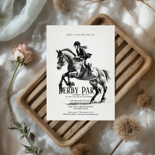 Vintage Equestrian Horse Racing Derby Party Invita Invitation