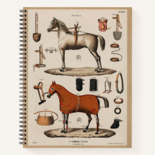 Vintage Equestrian Race Horse Tack Riding Notebook