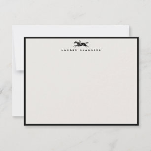Vintage Equestrian Rider Stationery Note Card