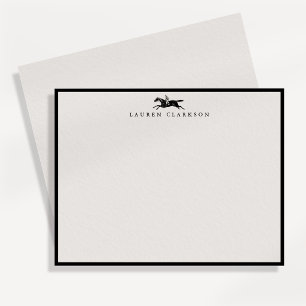 Vintage Equestrian Rider Stationery Note Card