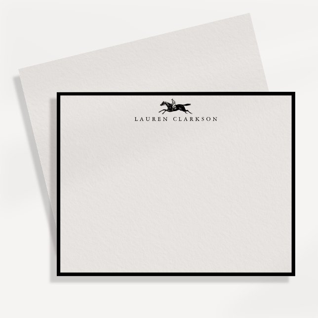Vintage Equestrian Rider Stationery Note Card (Creator Uploaded)
