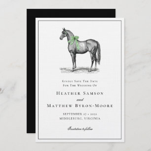 Vintage Equestrian Wedding Elegant Horses Save The Date