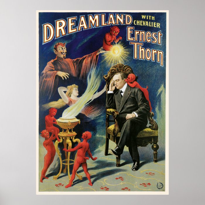 Vintage Ernest Thorn Magician Poster