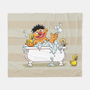 Vintage Ernie in Bathtub Fleece Blanket